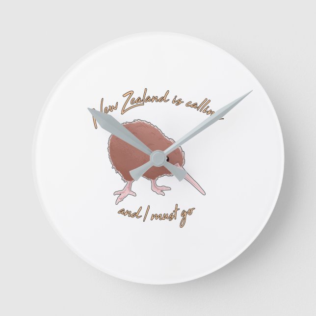 Relógio Redondo Nova Zelândia Está Ligando (Frente)