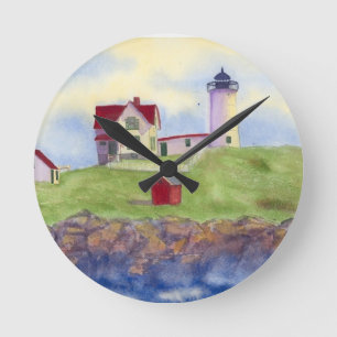 Relógio Redondo Nubble Light House York Maine