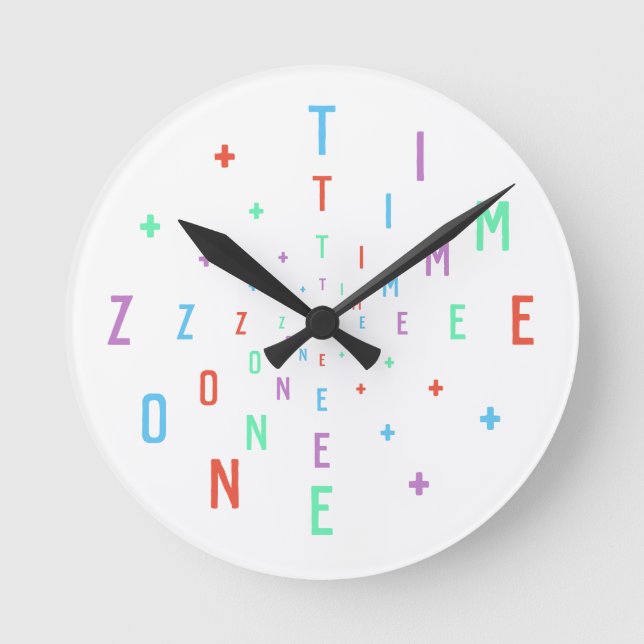 Relógio Redondo Números de Letra (Frente)