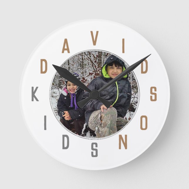 Relógio Redondo Números de Letra (Frente)