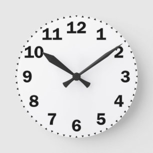 Relógio Redondo números pretos grandes