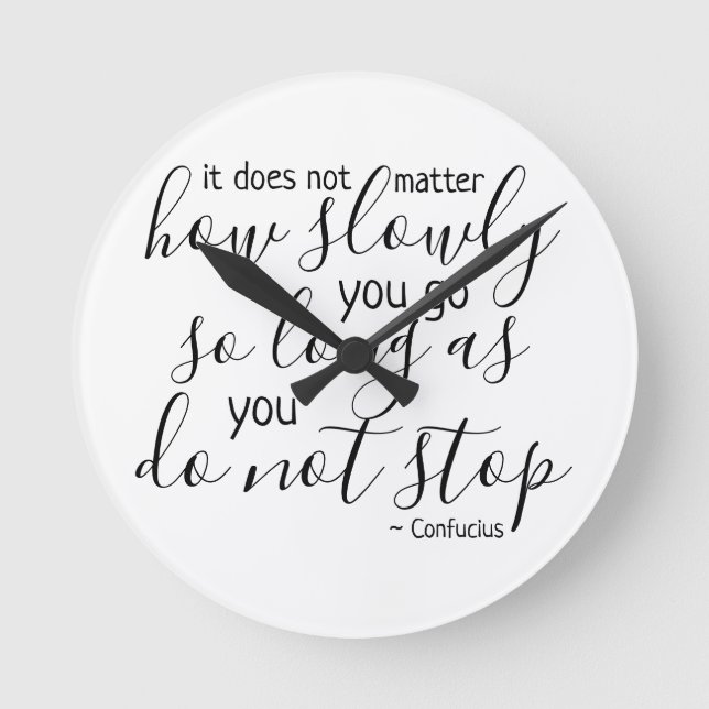 Relógio Redondo Nunca desista Não desista (Frente)