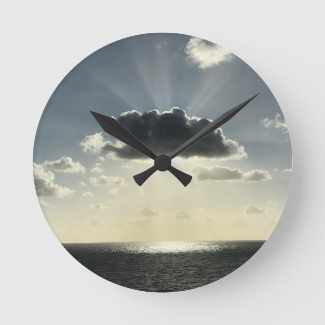 Relógio Redondo Nuvem e sol (Frente)