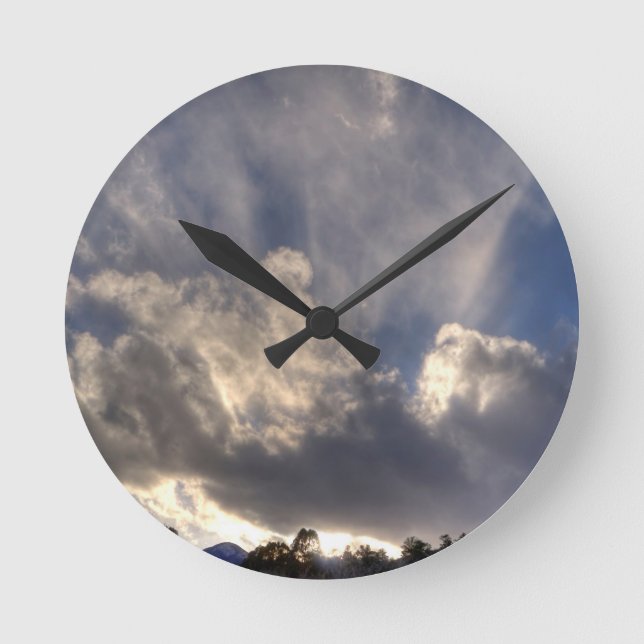 Relógio Redondo Nuvens retroiluminadas (Frente)
