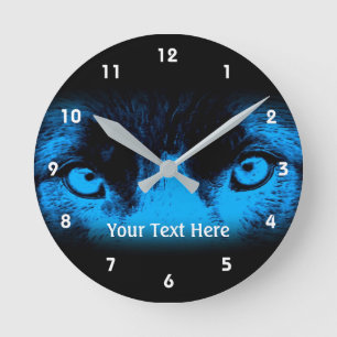 Relógio Redondo O cão intenso Eyes a arte animal