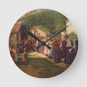 Relógio Redondo O casamento dourado (óleo em canvas)