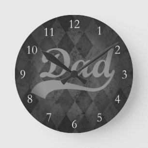Relógio Redondo O cinza do Harlequin protege o pai