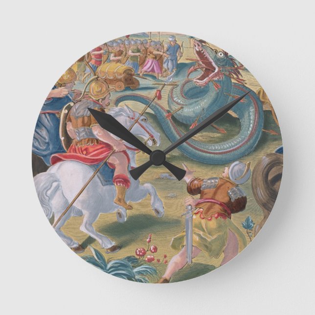 Relógio Redondo O cônsul romano Atilius Subdues o Serpe africano (Frente)