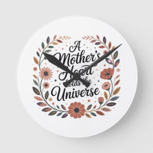 Relógio Redondo O Coração de uma Mãe Segura o Universo