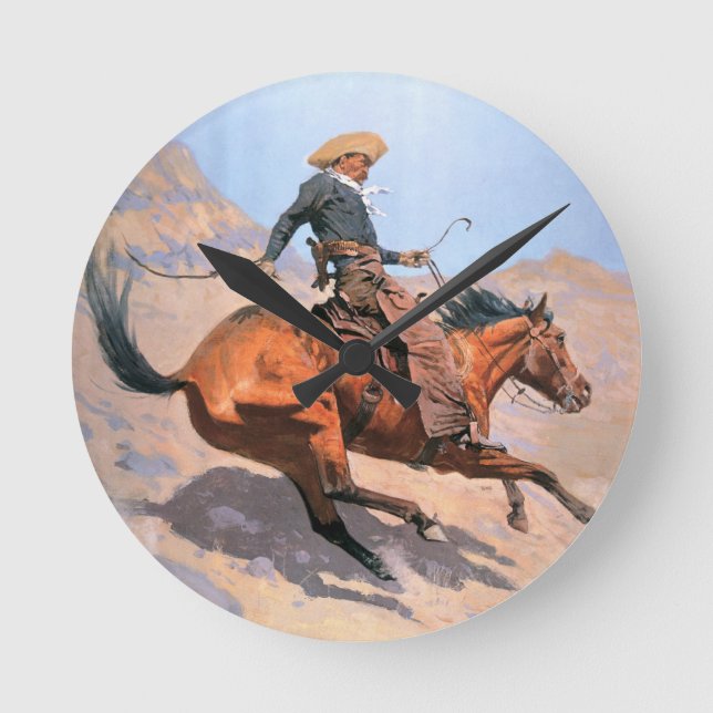 Relógio Redondo O Cowboy (óleo na canvas) (Frente)