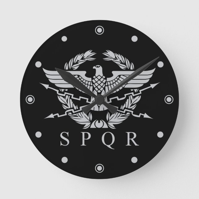 Relógio Redondo O emblema do Império Romano - SPQR (Frente)