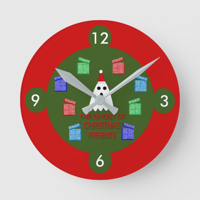Relógio Redondo O Fantasma do Natal Apresenta Engraçado (Frente)