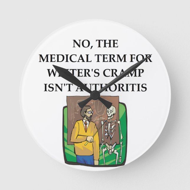 Relógio Redondo o grampo do escritor (Frente)