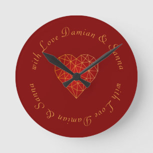 Relógio Redondo o ouro geométrico do moderno e do luxo, o amor do