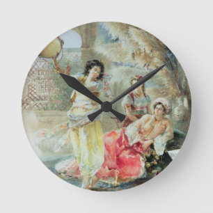 Relógio Redondo O pandeiro (w/c no papel)