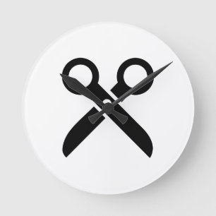 Relógio Redondo O preto Scissors o ícone