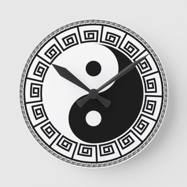 Relógio Redondo O saldo: Ba Gua, oito trigramas yin yang TCM  (Frente)