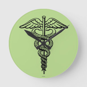 Relógio Redondo O símbolo do Caduceus