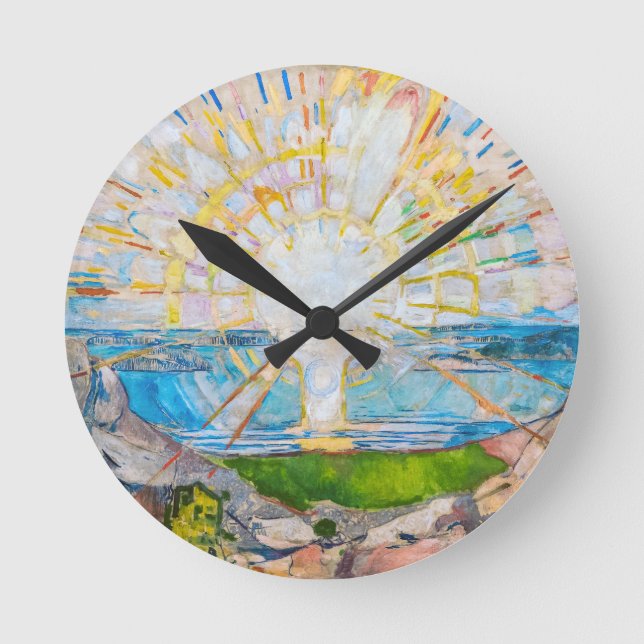 Relógio Redondo O Sol 1909 | Edvard Munch | (Frente)