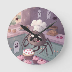 Relógio Redondo O Spider Baker Poster Kawaii de Halloween