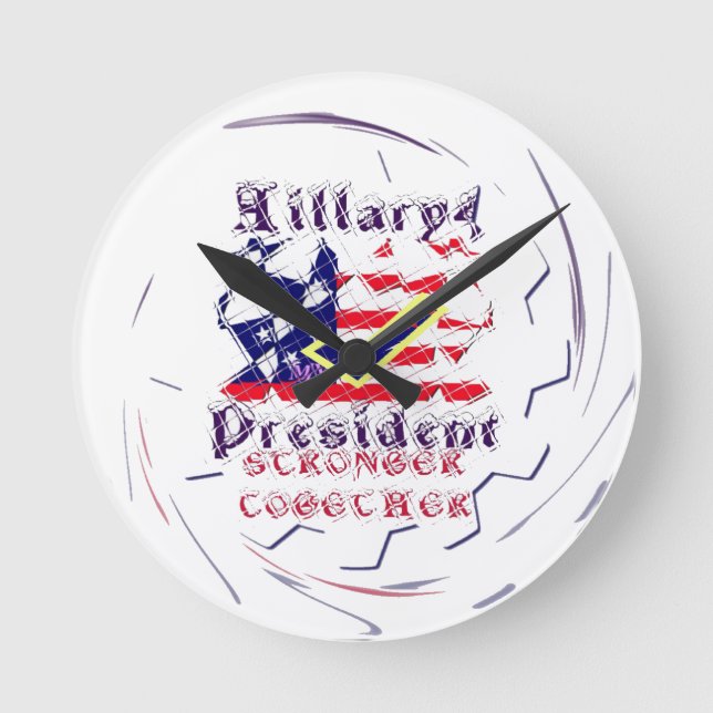 Relógio Redondo O voto para um meu mais forte de Hillary EUA junto (Frente)
