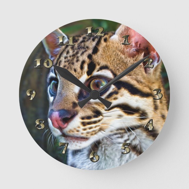 Relógio Redondo Ocelot - Wild Mini Jaguar (Frente)