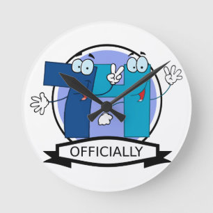 Relógio Redondo Oficialmente bandeira de 74 aniversários