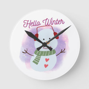 Relógio Redondo Olá inverno