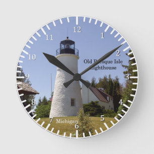 Relógio Redondo Old Presque Isle Lighthouse clock