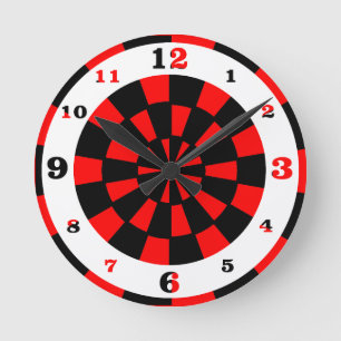 Relógio Redondo Olhar do Tabuleiro de Dardos da Op Art Numerado
