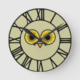 Relógio Redondo Olhos da coruja