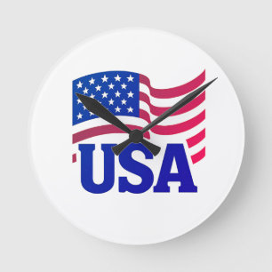 Relógio Redondo Onda de Unidade dos Estados Unidos