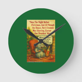 Relógio Redondo One Drunken' Mouse – Christmas Card Chaos