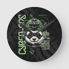 Relógio Redondo Operações de Panda Ciborgue – Panda Cibernético Fu