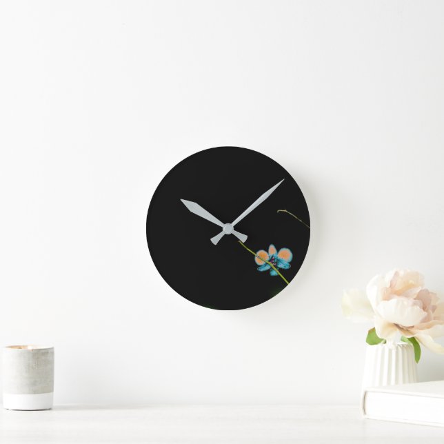 Relógio Redondo Orange Orchid Wall Clock (Lar)