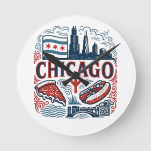 Relógio Redondo Orgulho da cidade de Chicago