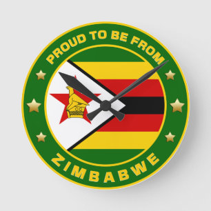 Relógio Redondo Orgulho De Ser Do Zimbábue