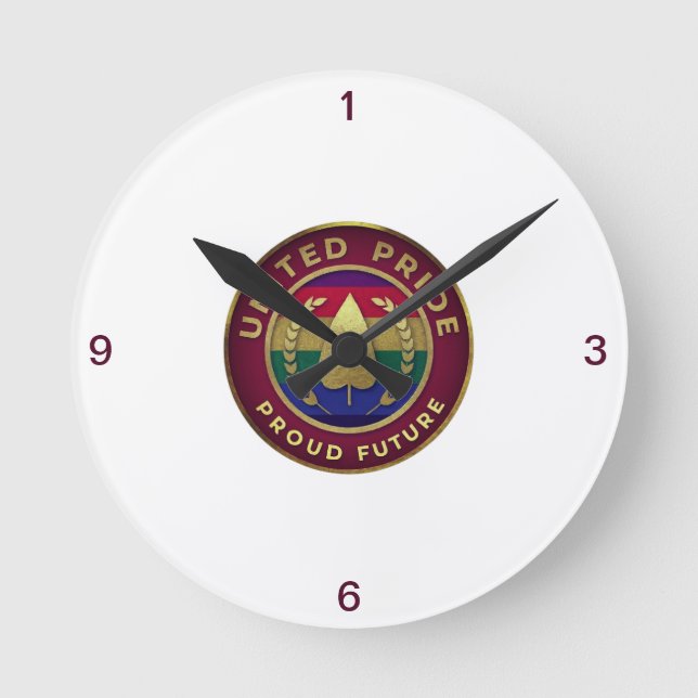 Relógio Redondo Orgulho Unido Orgulho Futuro (Frente)