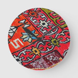 Relógio Redondo Oriental persa, padrão turco, tapete