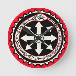 Relógio Redondo Oroburos com Estrela do Caos