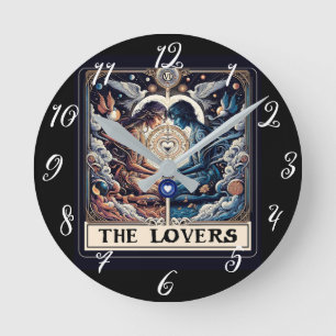 Relógio Redondo OS AMANTES Tarot Celestial Homem e Mulher Almas Gê