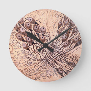 Relógio Redondo Os neurônios 1 de Cajal