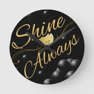 Relógio Redondo Ouro Texto Solar Design do Sistema