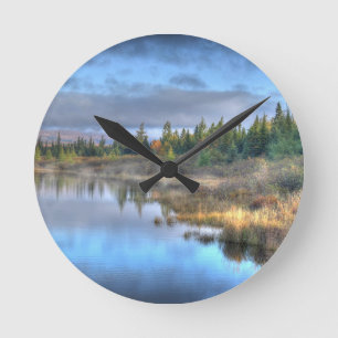Relógio Redondo Outono do nascer do sol em Moosehead Lake Maine