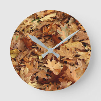 Relógio Redondo outono, folhas secas