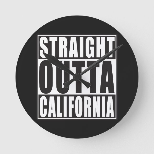 Relógio Redondo Outta reto Califórnia (Frente)