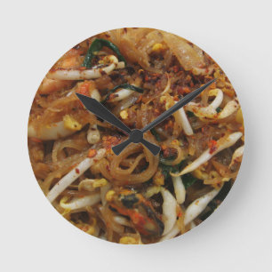 Relógio Redondo Pad Thai [ผั ด ไ ท ย] Comida na Tailâ