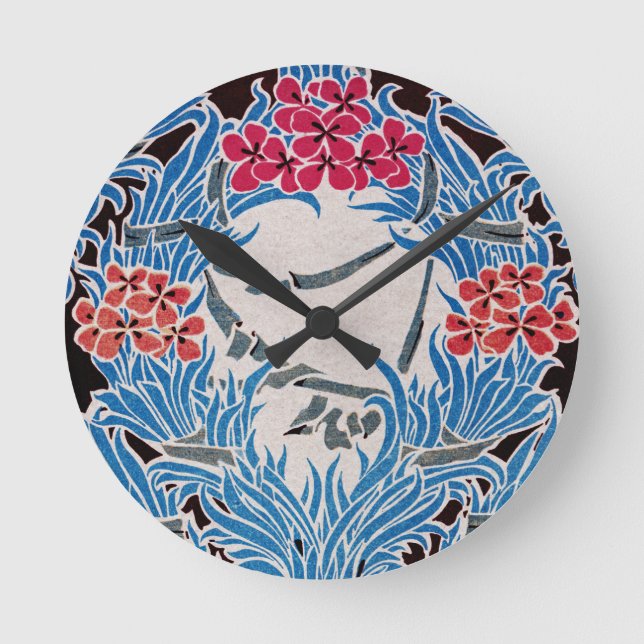 Relógio Redondo Padrão Art Nouveau #6 (Frente)