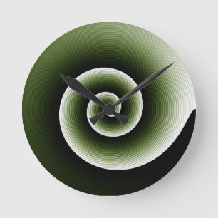 Relógio Redondo Padrão Contemporâneo de Na moda Verde Escuro