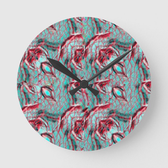 Relógio Redondo Padrão de abstrato moderno 1186 - Wall Clock (Reló (Frente)